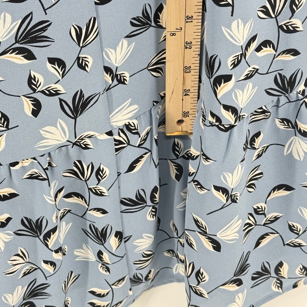 J Jill Floral Midi Dress Blue Tiered Hem Sleeveless Size M 8/10 Comfy Travel - Picture 5 of 5
